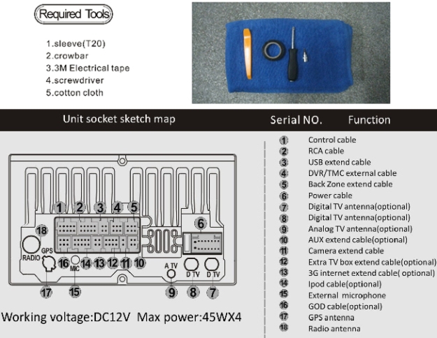 Fitting instructions for car dvd player 16